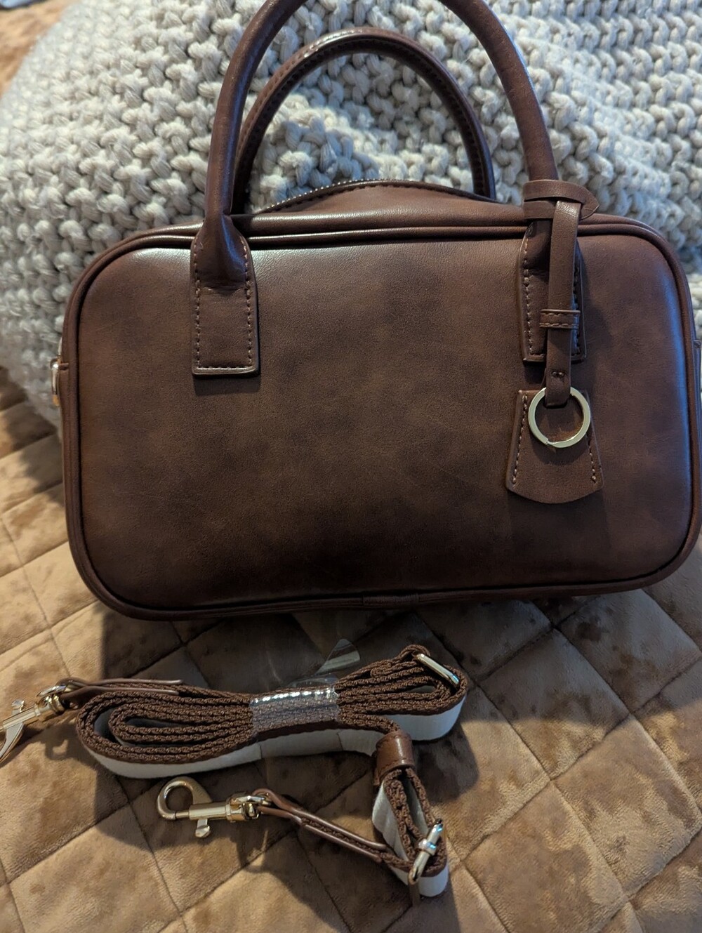 Brown Mini Satchel Crossbody Bag - Unbranded